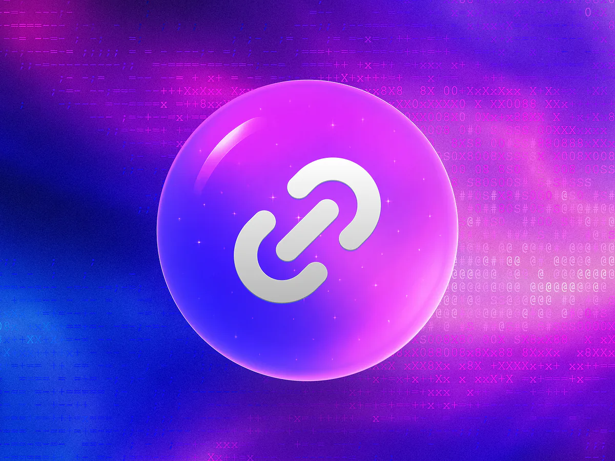 Glossy blue 3D orb with a white website link icon on a vibrant gradient for the URL QR code generator
