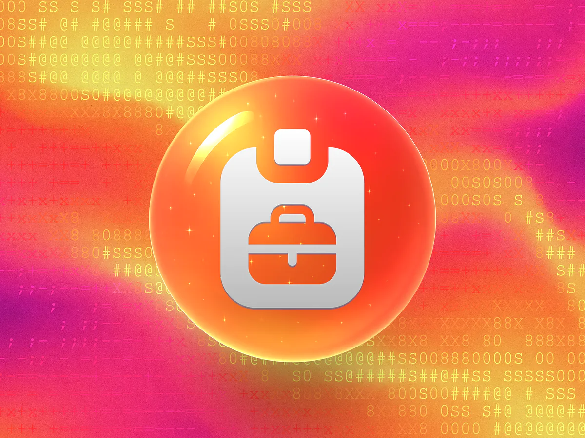 Glossy sky-blue 3D orb with a white contact card icon on a vibrant gradient for the vCard QR code generator