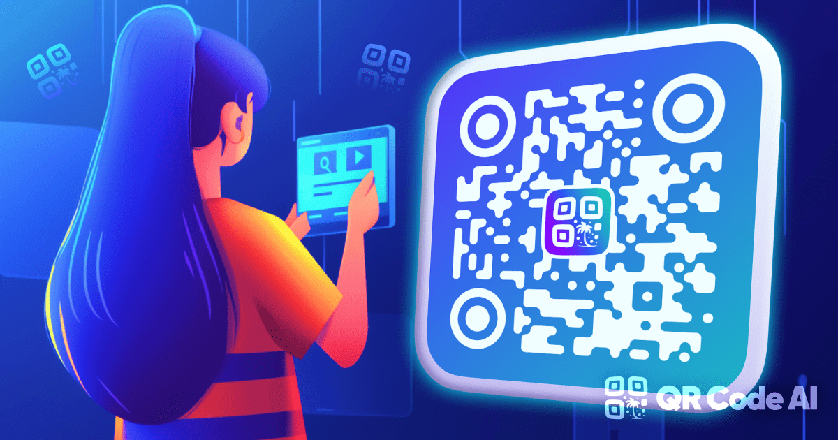 Set of custom-shape GitHub QR codes with embedded brand logos, colored pixel patterns & rounded outlines on a vibrant gradient background.